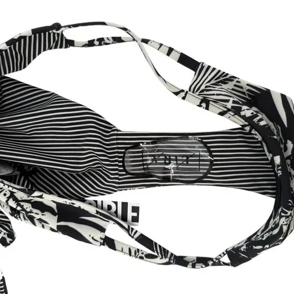 Lira Reversible Bikini Size M Black White Tropical Knot Tie Swimsuit Two Piece - Picture 5 of 6